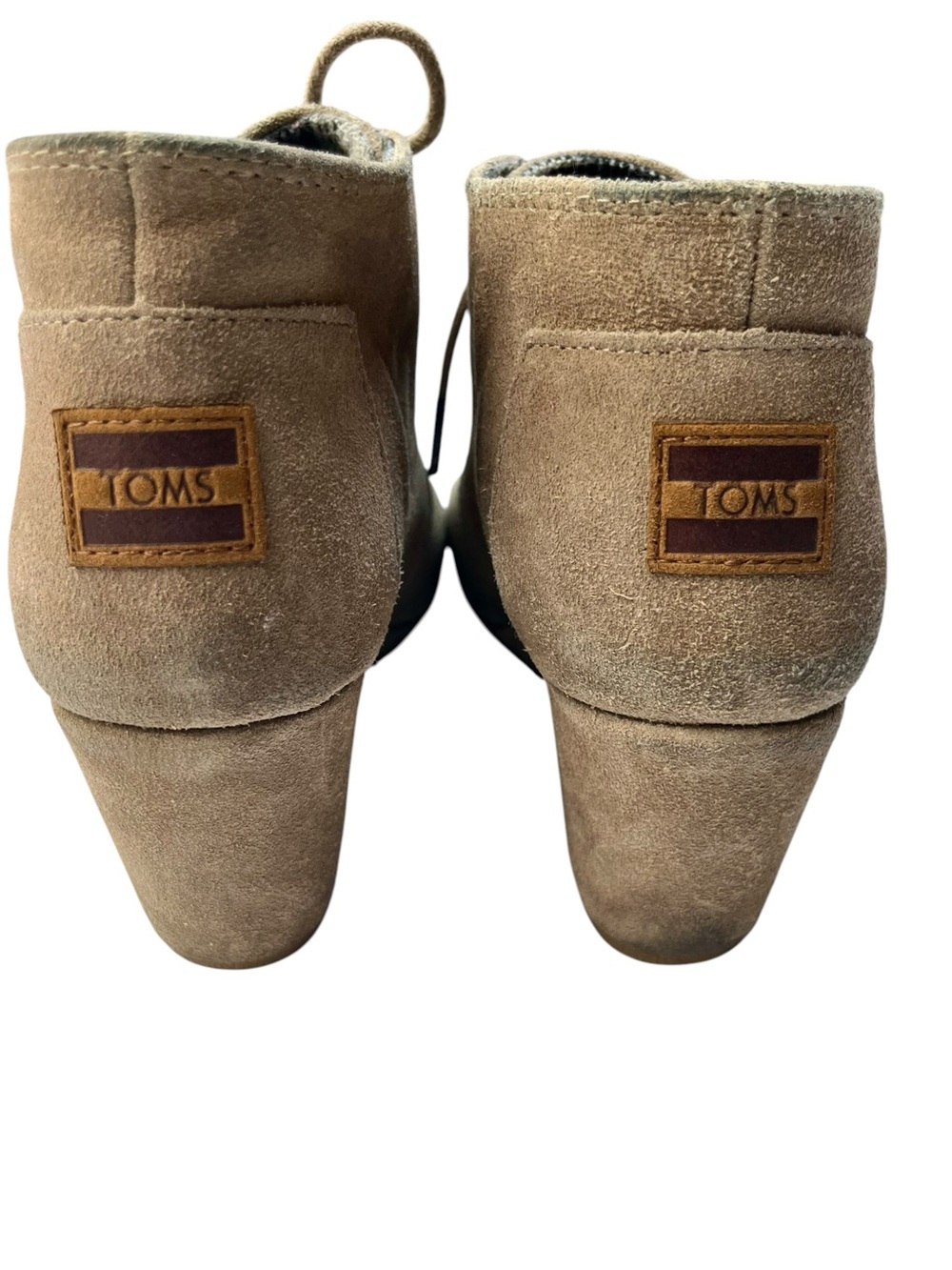 TOM’s Women's Taupe Lace-Up suede Wedge Ankle Boots size 8 W. - sku 2 - Picture 11 of 11